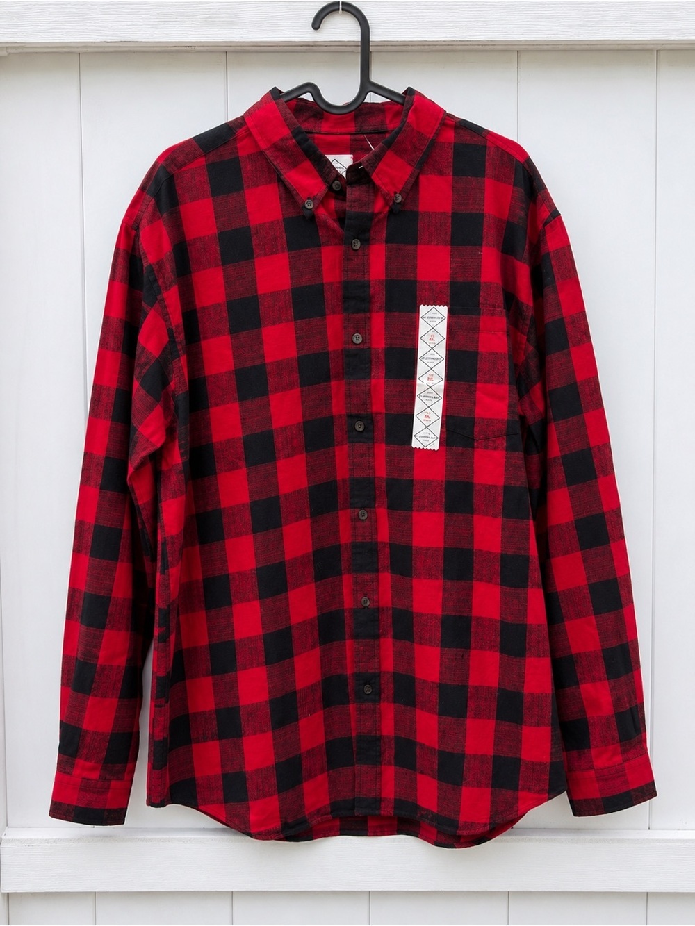 St. John's Bay Red and Black Buffalo Plaid Button-Down Shirt